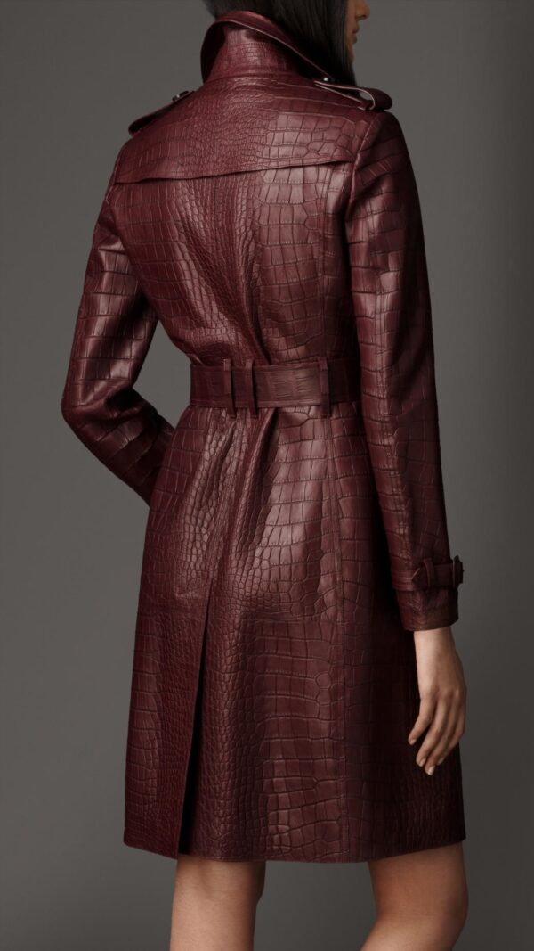 Nike Ready To Run Brown Alligator Leather Coat - Image 2