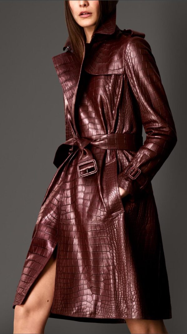 Nike Ready To Run Brown Alligator Leather Coat