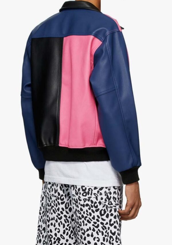Noon Goons Plays Up Biker With Vibrant Colorblocked Leather Jacket - Image 3