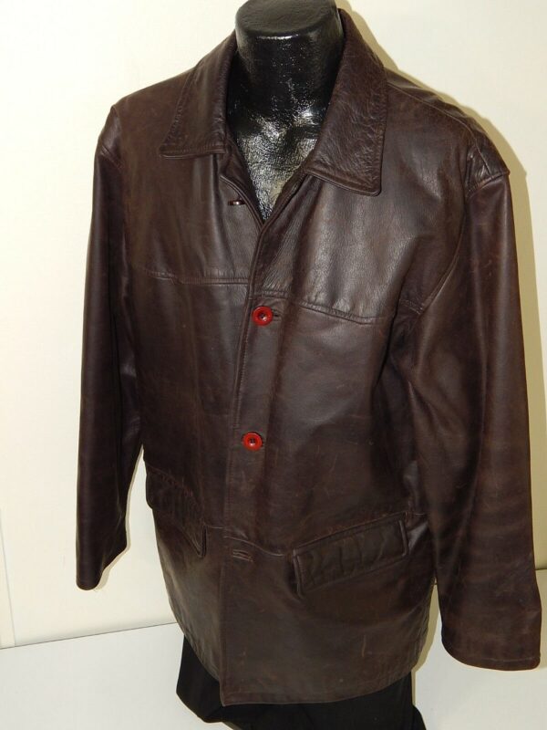 Oiled Steer Hide Mens Leather Coat