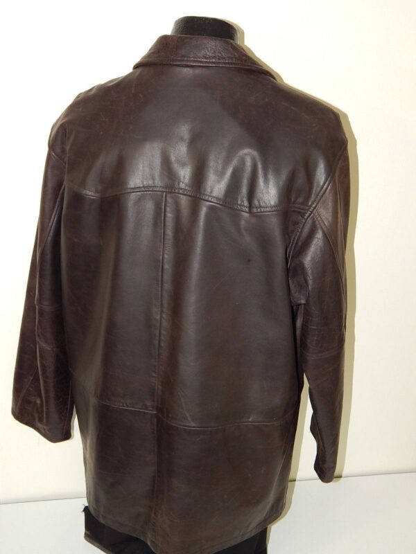 Oiled Steer Hide Mens Leather Coat - Image 2