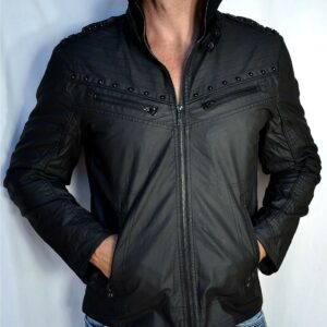 Organic Biker Black Leather Jacket