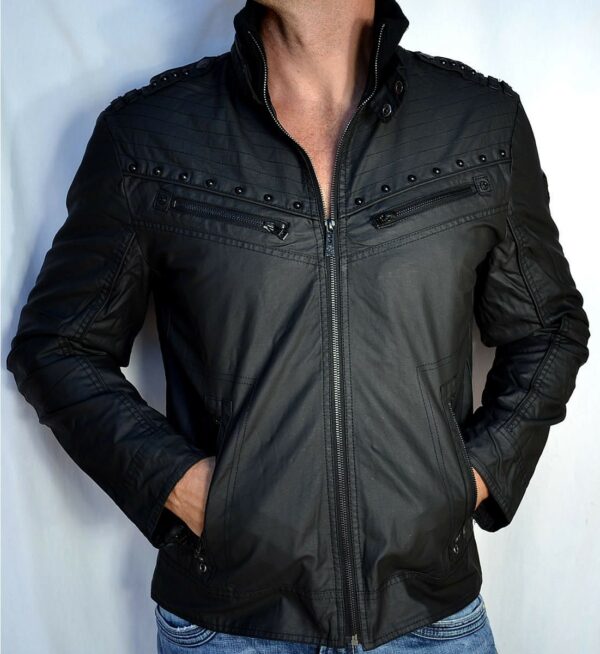 Organic Biker Black Leather Jacket