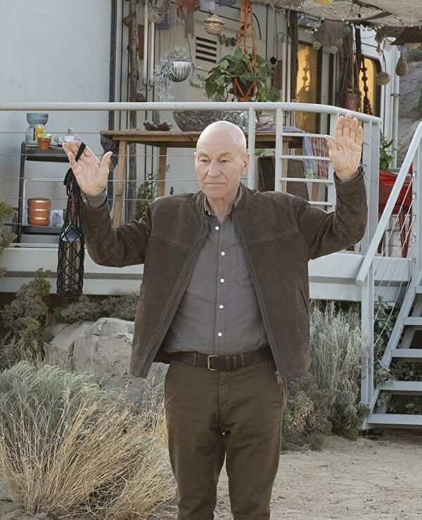 Star Trek Picard Patrick Stewart Brown Suede Leather Jacket