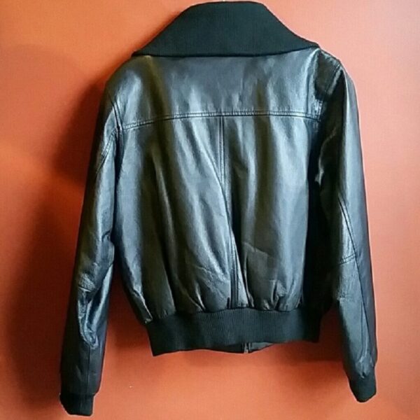 Pelle Moda Black Bomber Leather Jacket - Image 2
