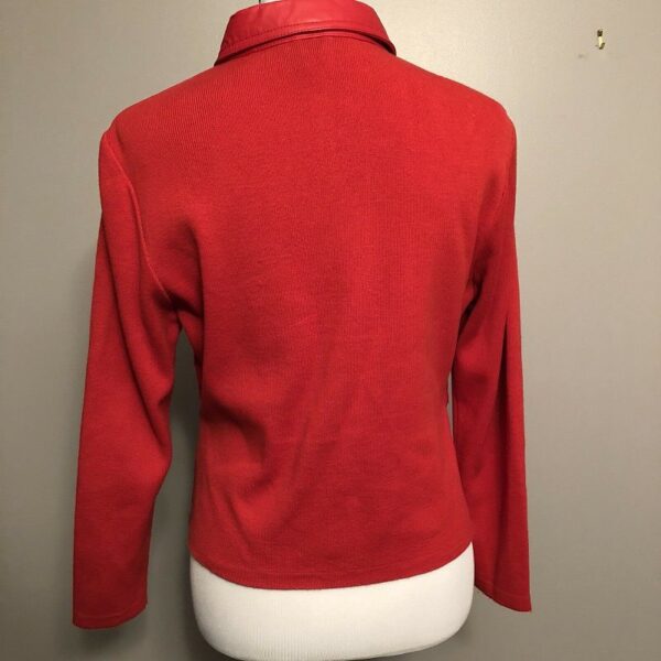 Peter Nygard Red Motorcycle Leather Jacket - Image 3