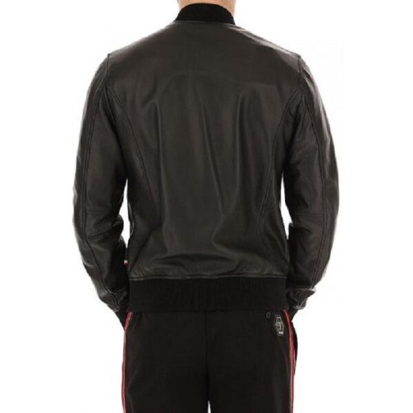 Mens Fashion Philipp Plein Leather Jacket - Image 4