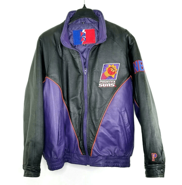 Mens Phoenix Suns Player Bomber Leather Jacket