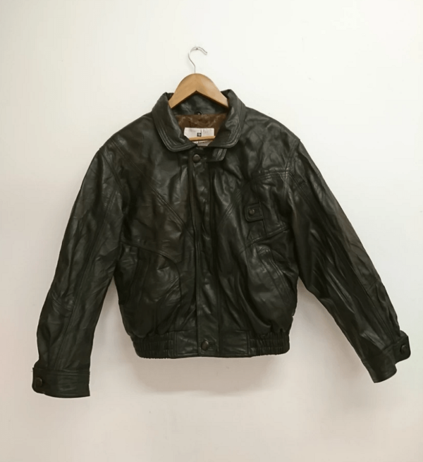 Mens Pierre Balmain Black Leather Jacket