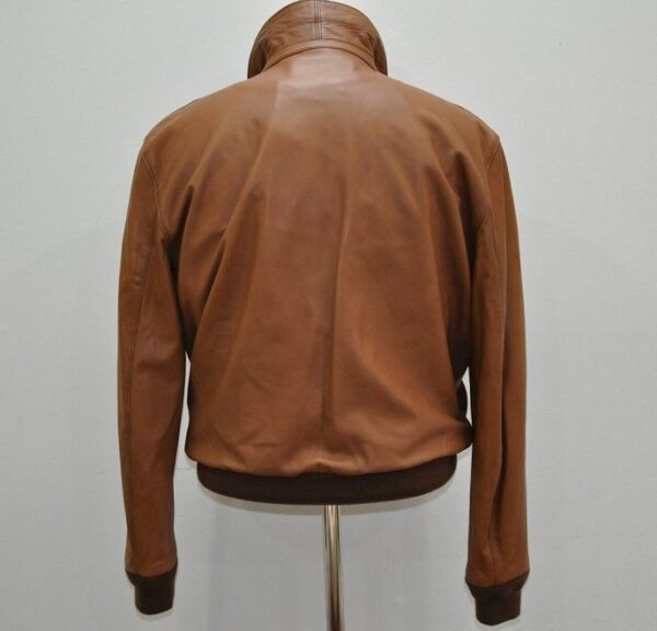 Polo Lambskin Mens Bomber Leather Jacket - Image 3