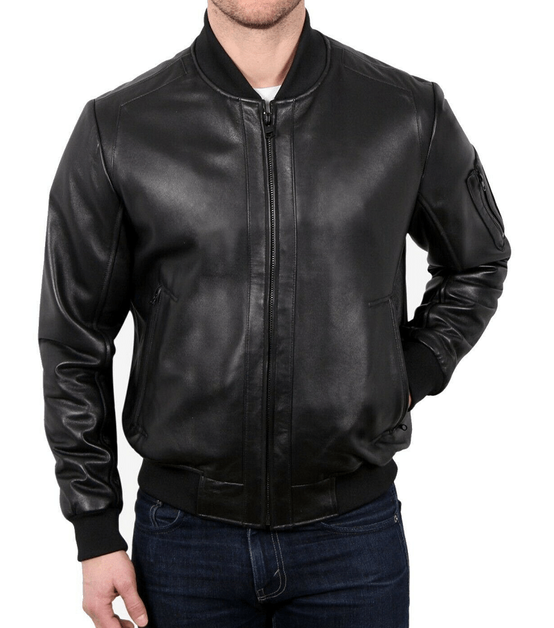Mens Polo Ralph Lauren Bomber Leather Jacket