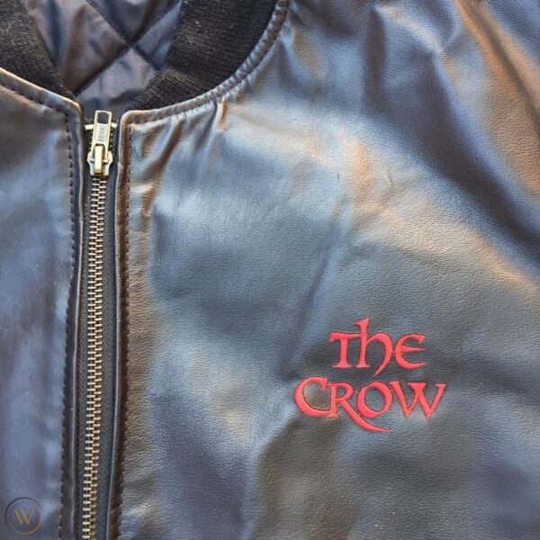 RARE VTG 1994 The Crow Cast Crew Promo Movie Varsity Jacket - Image 2