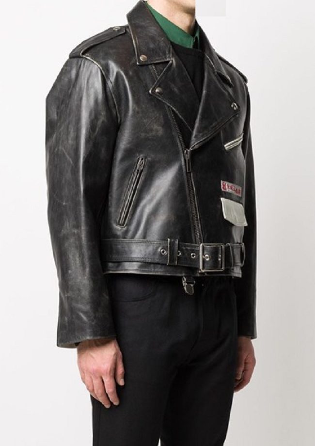 Mens Raf Simons Biker Leather Jacket - Image 2