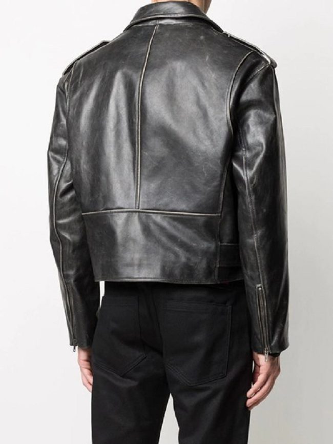 Mens Raf Simons Biker Leather Jacket - AirBorne Jacket