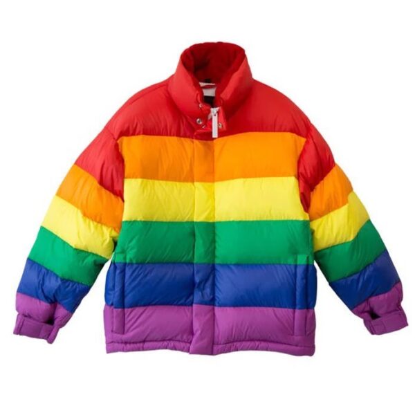 Rainbow Feather Down Puffer Jacket - Image 3
