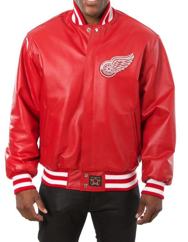 Mens Detroit Red Wings Full Leather Jacket