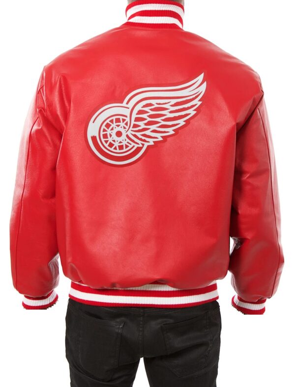 Mens Detroit Red Wings Full Leather Jacket - Image 2