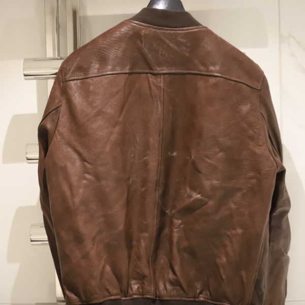 Mens Replay Brown Bomber Leather Jacket - Image 2