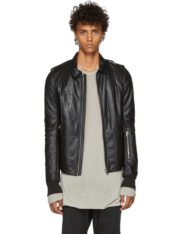 Mens Rick Owens Blister Leather Jacket