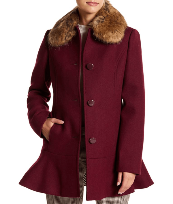 Riverdale Season 04 Veronica Lodge Camila Mendes Faux Fur Collar Coat - Image 2
