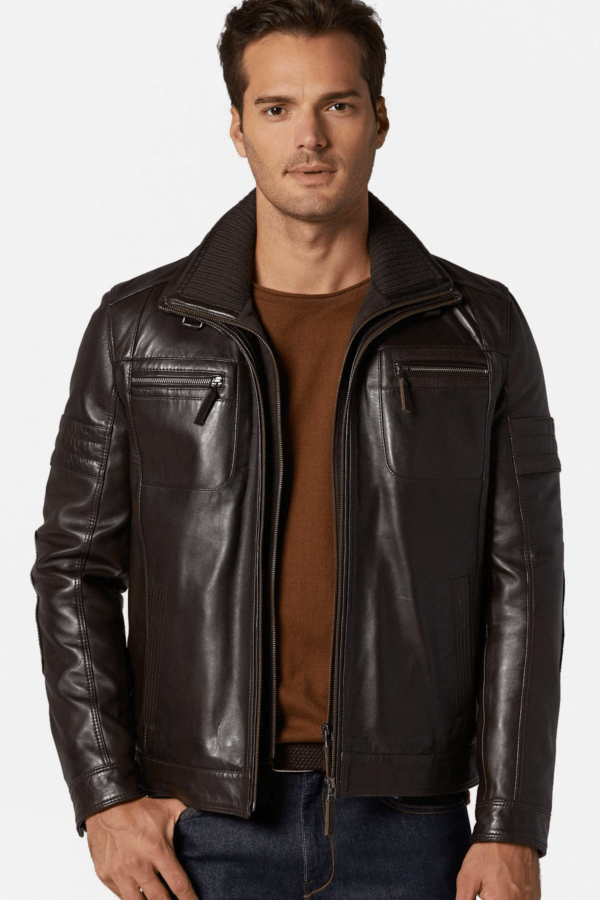 Roberto Dark Browns Leather Jacket