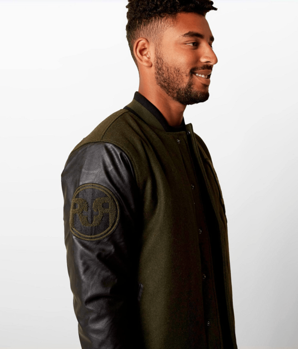 Mens Rock Revival Leather Varsity Jacket - Image 2