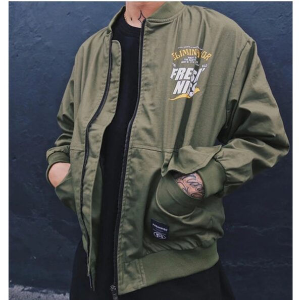 Rockstar Eliminator Bomber Olive Green Jacket - Image 2