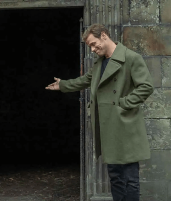 Sam Heughan Men in Kilts: A Roadtrip with Sam and Graham Green Mid-Length Coat - Image 3