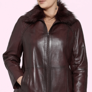 Samantha Fur Brown Leather Jacket