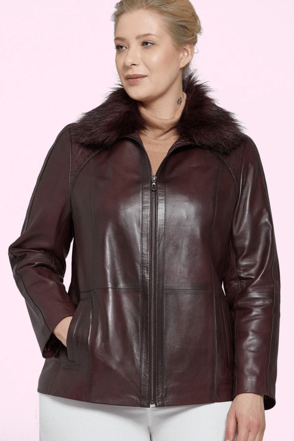 Samantha Fur Brown Leather Jacket