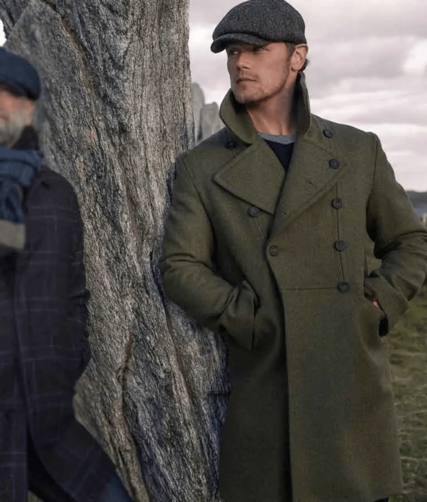 Sam Heughan Men in Kilts: A Roadtrip with Sam and Graham Green Mid-Length Coat - Image 2