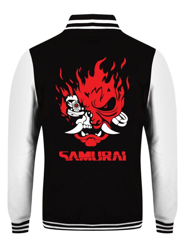 Samurai Logo Black & White Varsity Jacket