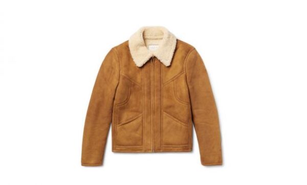 Sandro Fur Collar Brown Leather Jacket