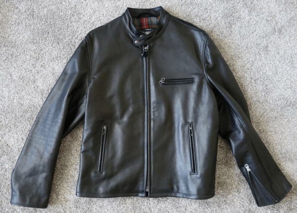 Mens Schott 530 Waxy Black Cafe Racer Leather Jacket