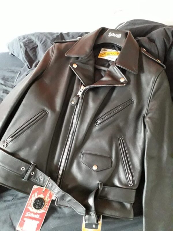 Schott Beat Down Black Leather Jacket - Image 2