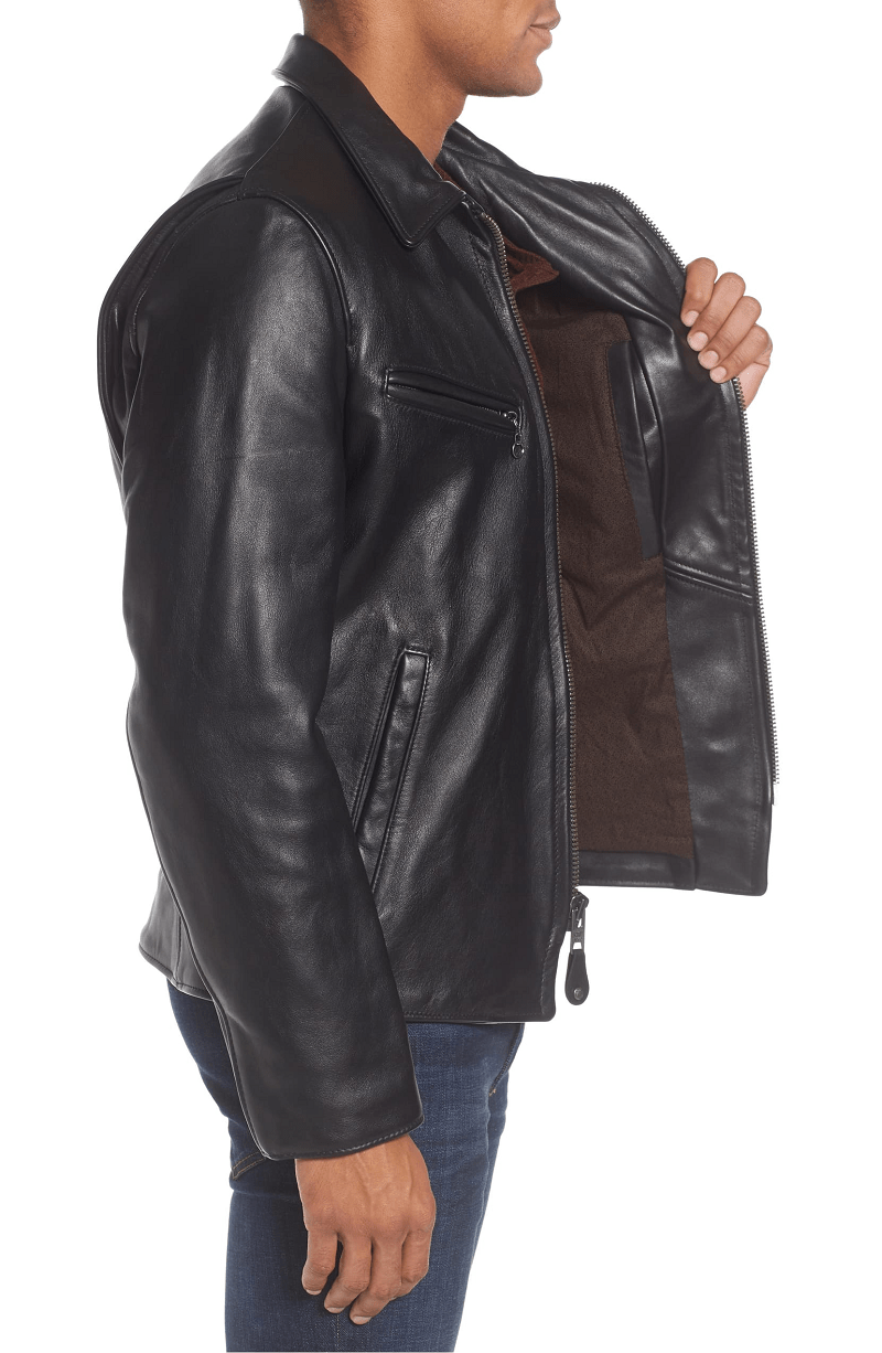 Mens Schott Slim Fit Nyc Leather Jacket - AirBorne Jacket