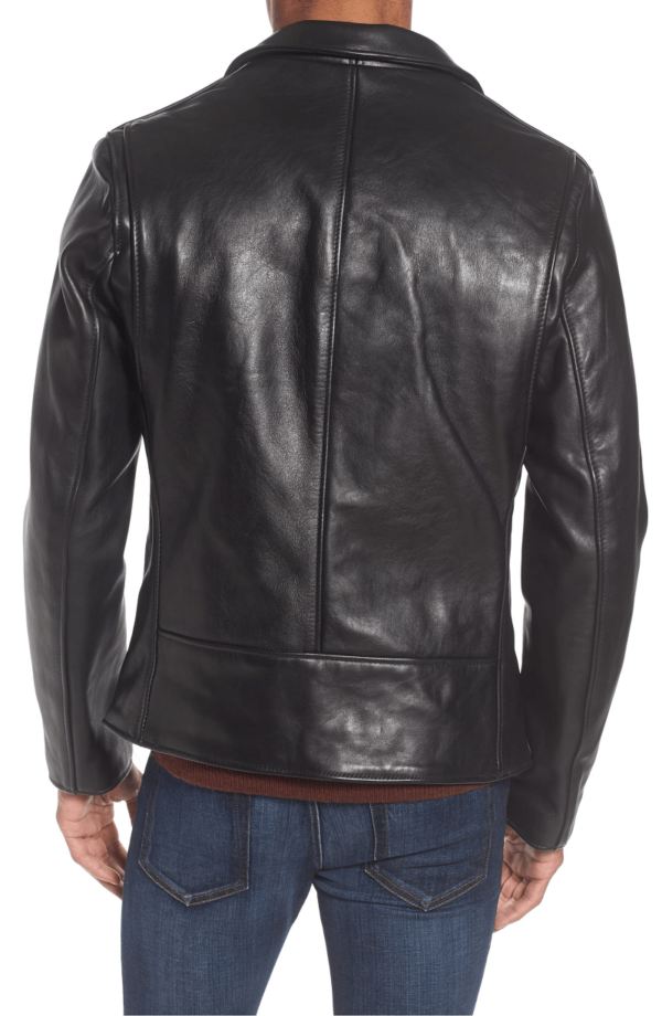 Mens Schott Slim Fit Nyc Leather Jacket - Image 3