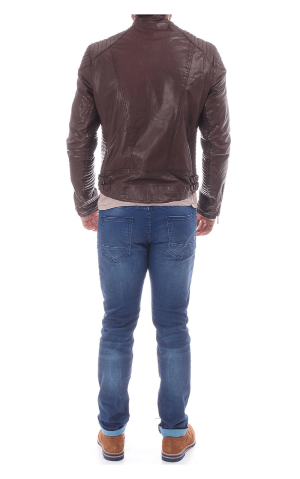 Mens Scotch & Soda Biker Leather Jacket - Image 3