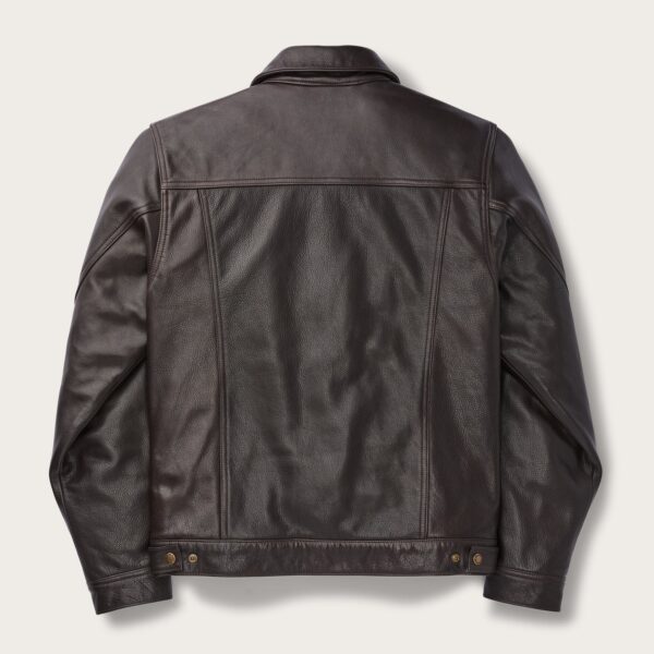 Short Cruiser Brown Leather Jacket - Image 3