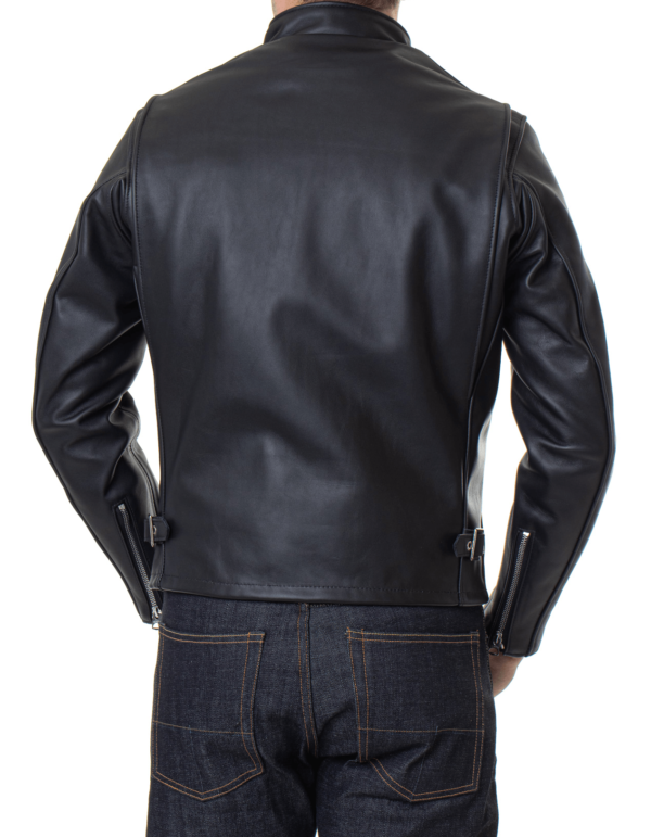 Mens Single Rider Steerhide Black Motorcycle Leather Jacket - Image 4