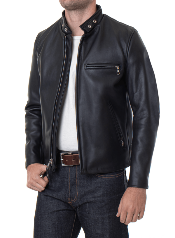 Mens Single Rider Steerhide Black Motorcycle Leather Jacket - Image 3