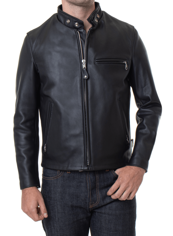 Mens Single Rider Steerhide Black Motorcycle Leather Jacket - Image 2