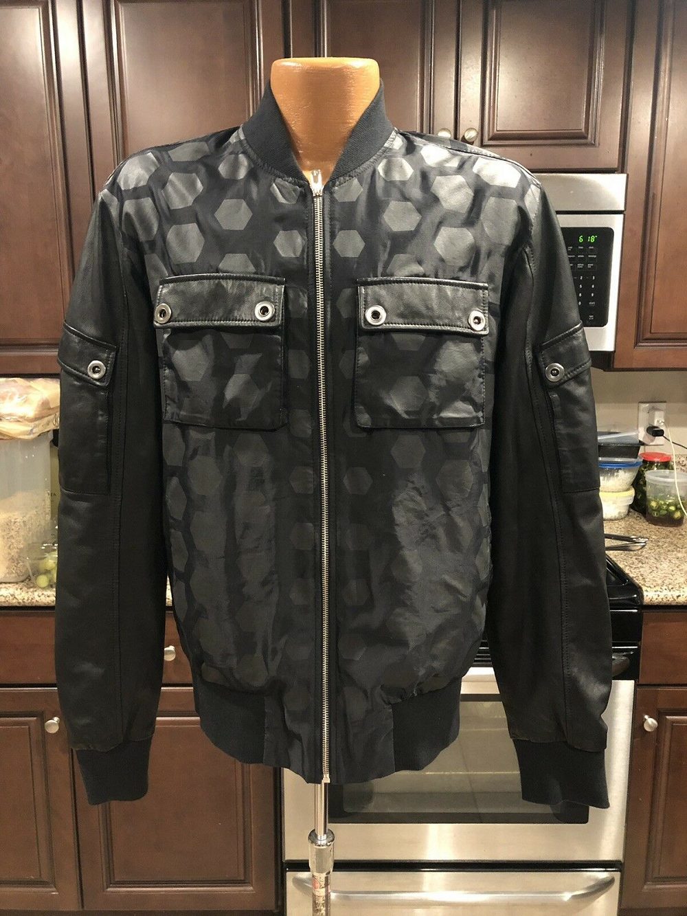 Mens Skingraft Black Leather Jacket