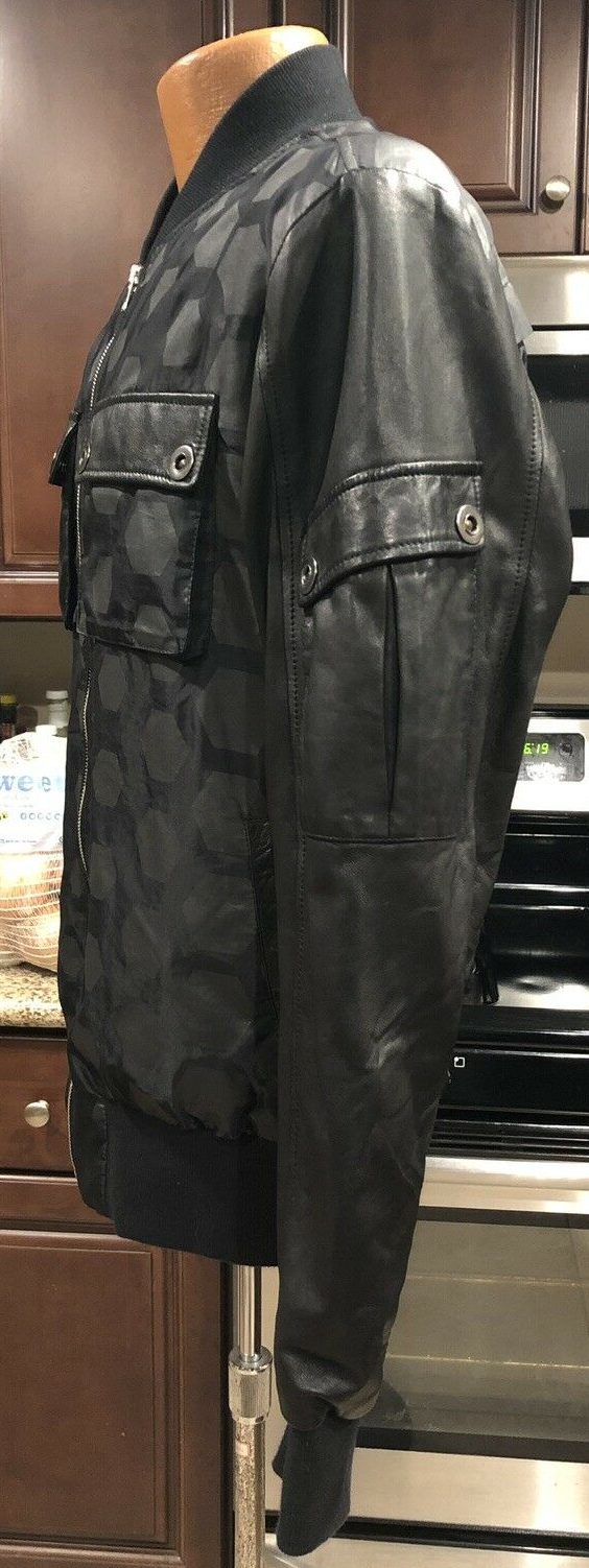 Mens Skingraft Black Leather Jacket - Image 2