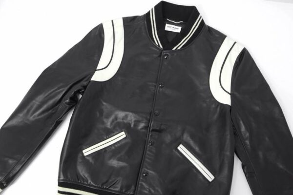 Mens Fashion SLP Black Leather Jacket - Image 2