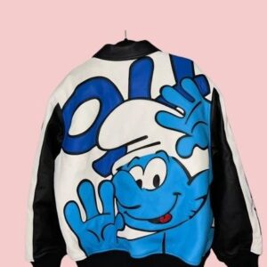 Smurfs Supreme Varsity Leather Jacket