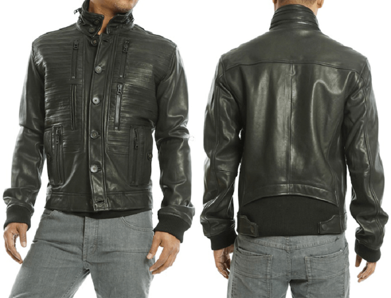 Mens Soulja Boy In Public School Pleated Leather Jacket