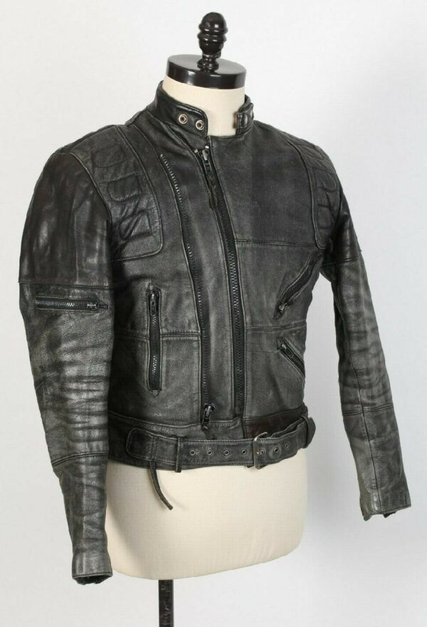 Mens Fashion Vintage Moto Steinmark Leather Jacket - Image 2