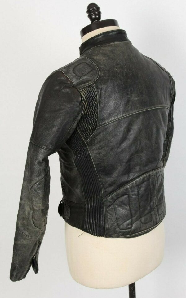 Mens Fashion Vintage Moto Steinmark Leather Jacket - Image 4