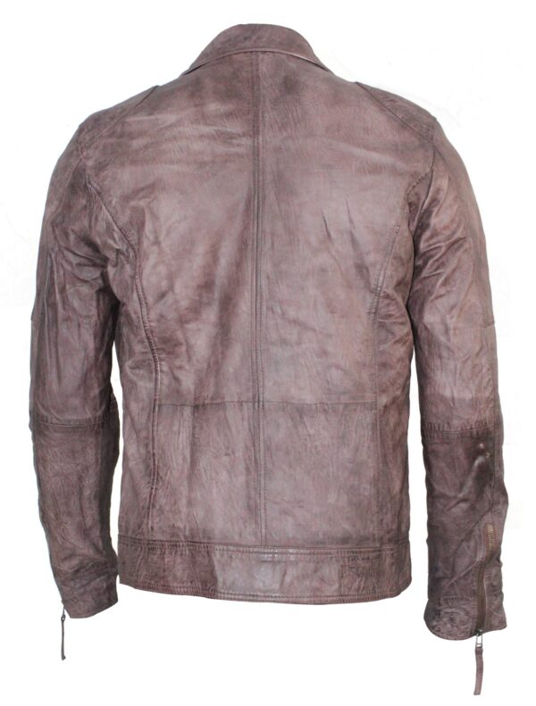 Steve McQueen Chocolate Brown Men’s Leather Jacket - Image 3